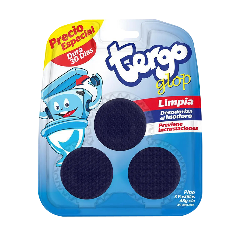 Pastillas Para Tanque Tergo Glop 48 Gr 3 Unidades Pino