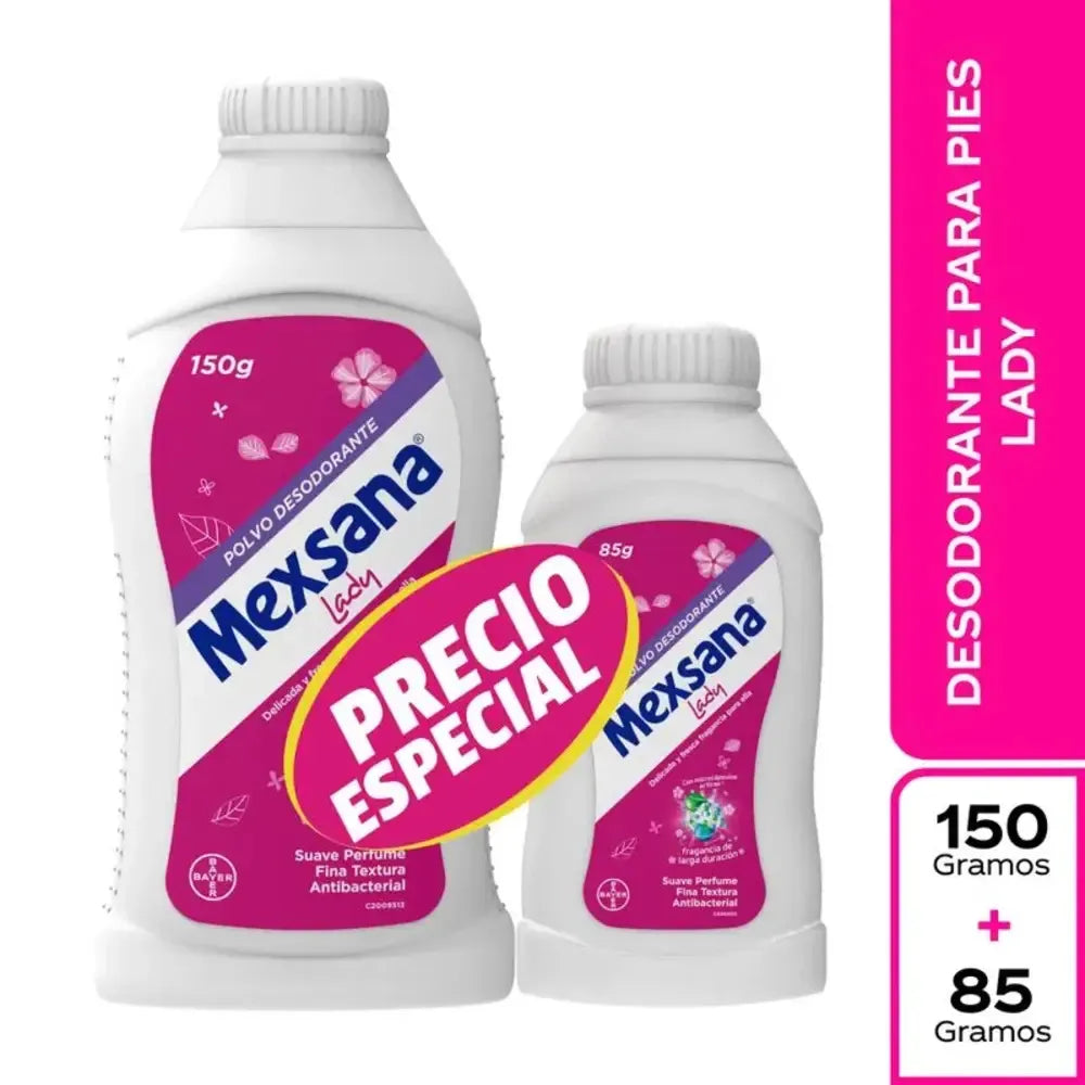 Talco Mexsana 150 Gr + 85 Gr 2 Unidades Lady Oferta