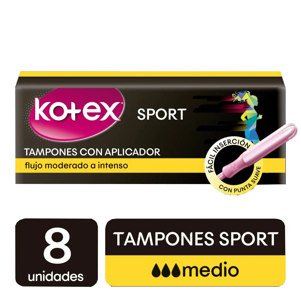 Tampon Kotex Con Aplicador 8 Unidades Medio