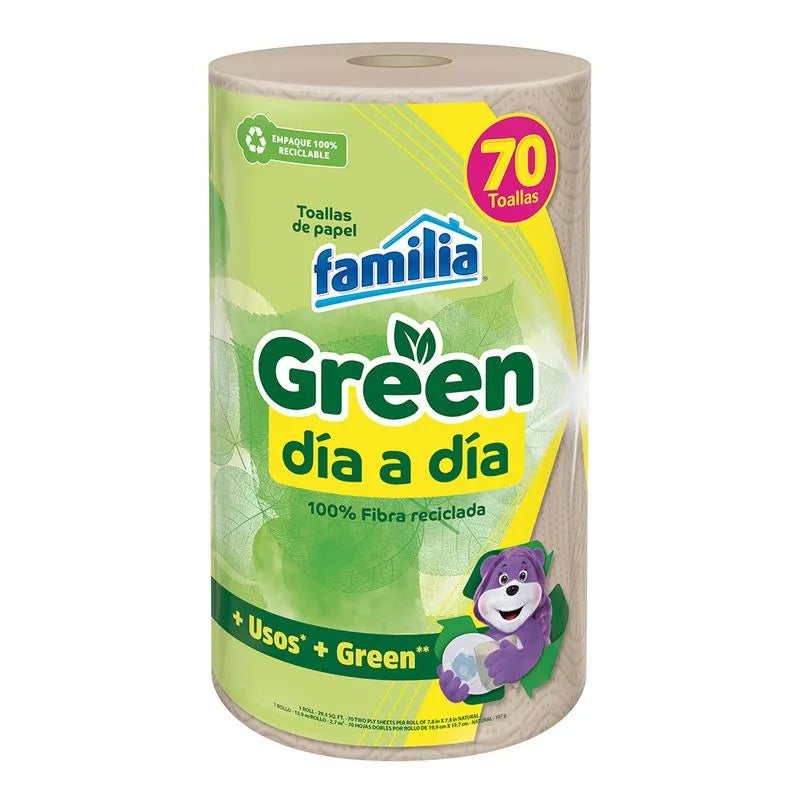 Toalla De Cocina Familia 70 Hojas Green Natural