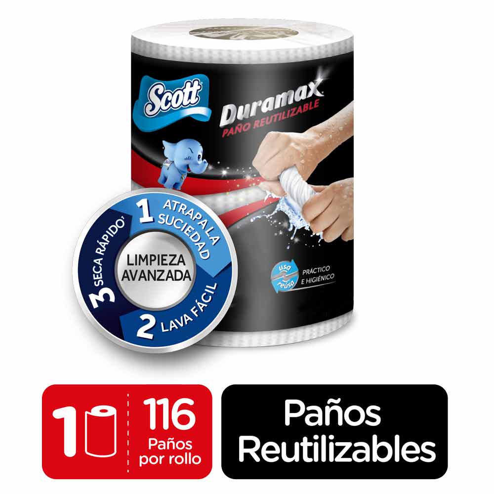 Toalla Scott Lavable x 116 Paños Blancos