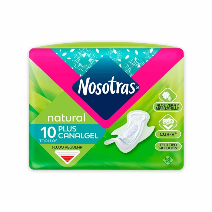 Toallas Higienicas Nosotras Plus Canalgel 10 Unidades