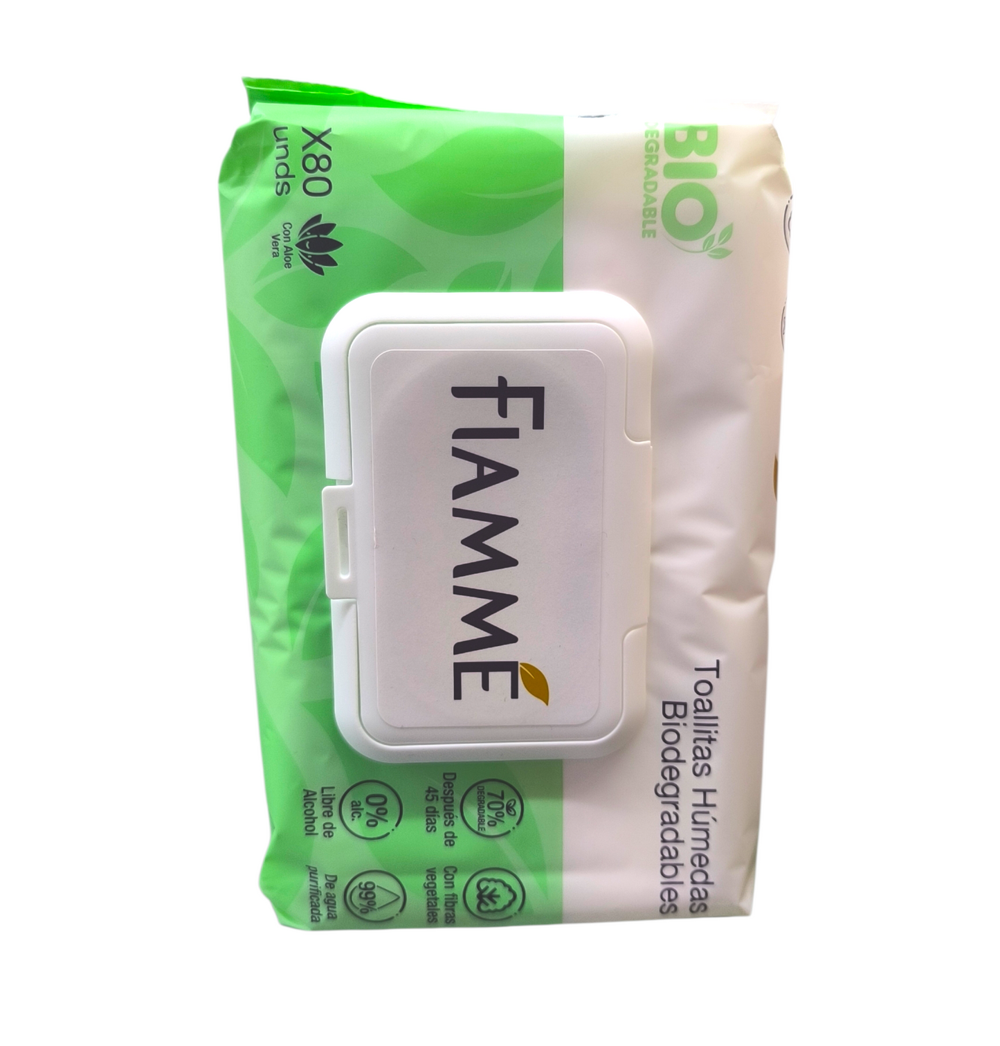 Toallitas Humedas Fiamme 80 Unidades Biodegradables Aloe Vera