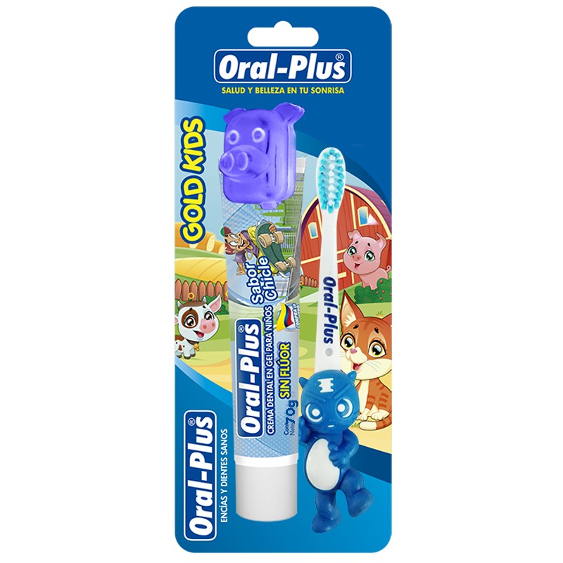 Kit Cepillo Dental Oral Plus Niño + Crema + Protector