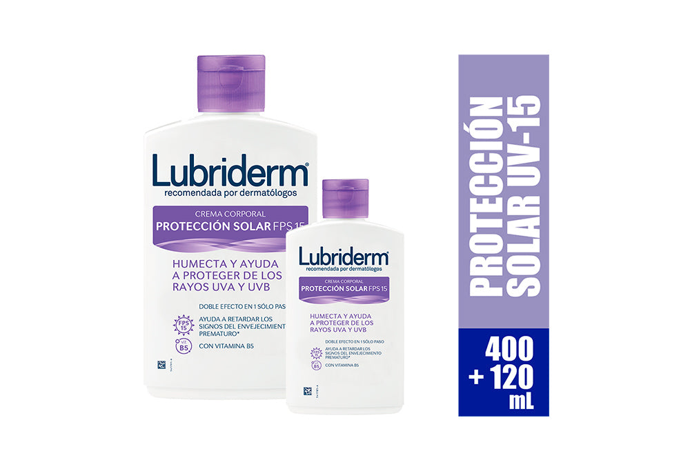 Crema Lubriderm 400 ml + 120 ml Proteccion UV Oferta