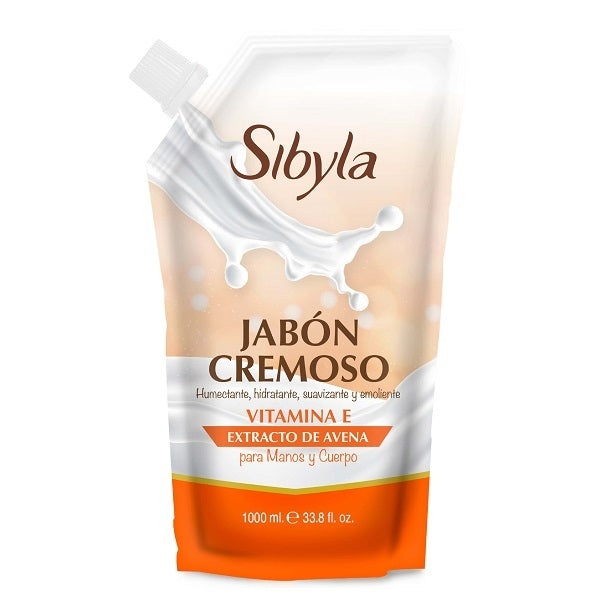 Jabon Manos Liquido Sibyla 1000 ml Extracto De Avena y Vitamana E