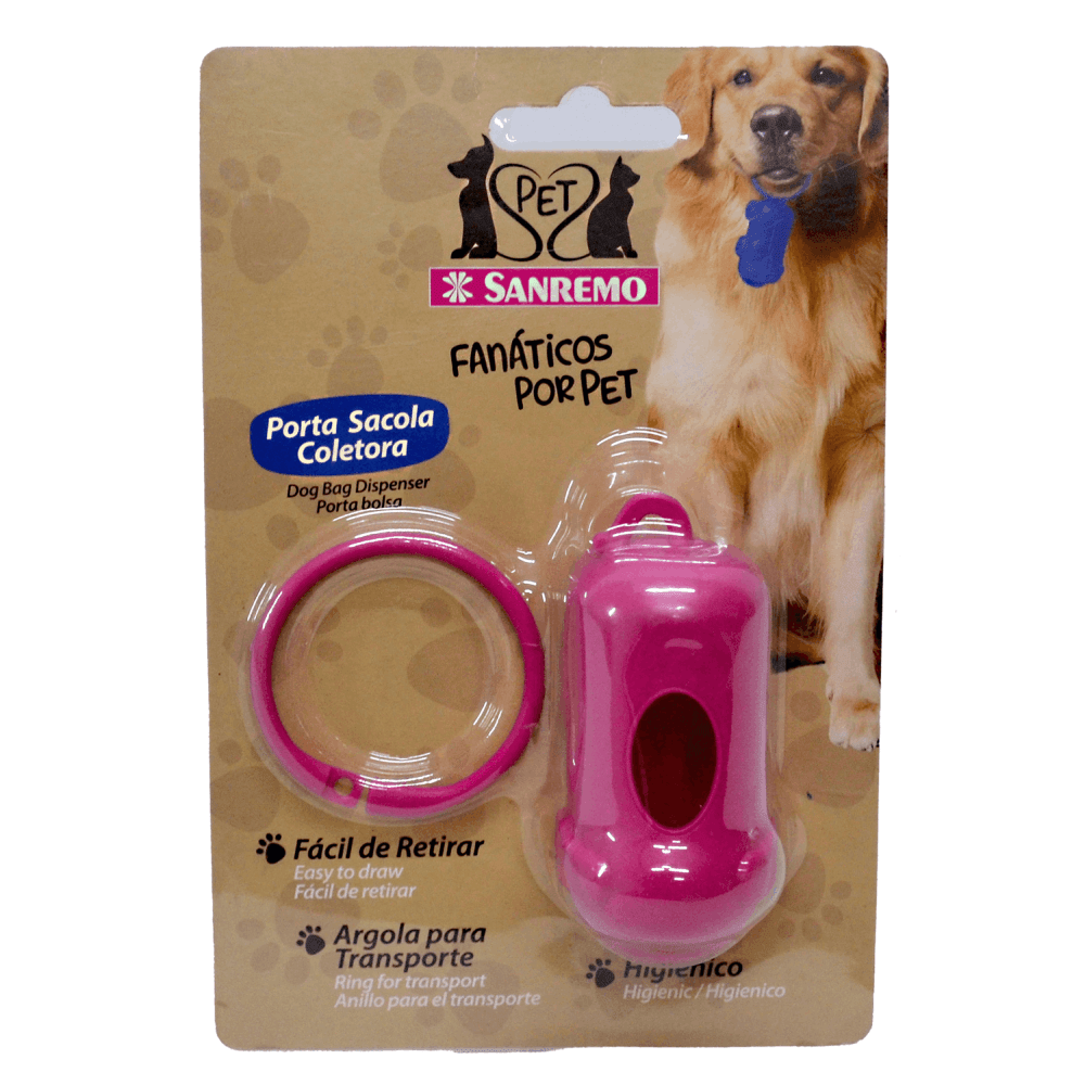 Porta Bolsas Para Mascotas San Remo Rosada