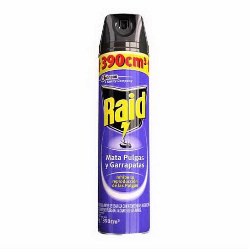 Insecticida Raid Aerosol 390 ml Pulgas Y Garrapatas
