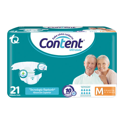 Pañal Content Ultrasec Adulto Talla M 21 Unidades