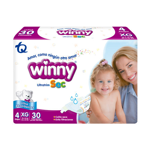 Pañal Winny Etapa 4 Ultratrim Sec 30 Unidades