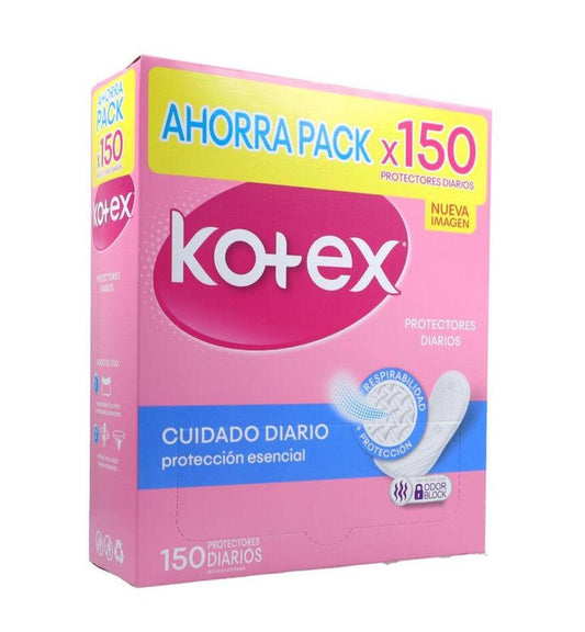 Protectores Higienicos Kotex Cuidado Diario 150 Unidades