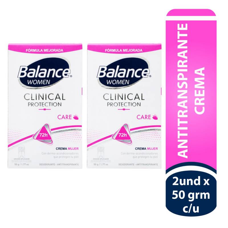 Desodorante Balance Clinical Crema Mujer 50 gr 2 Unidades Care Oferta