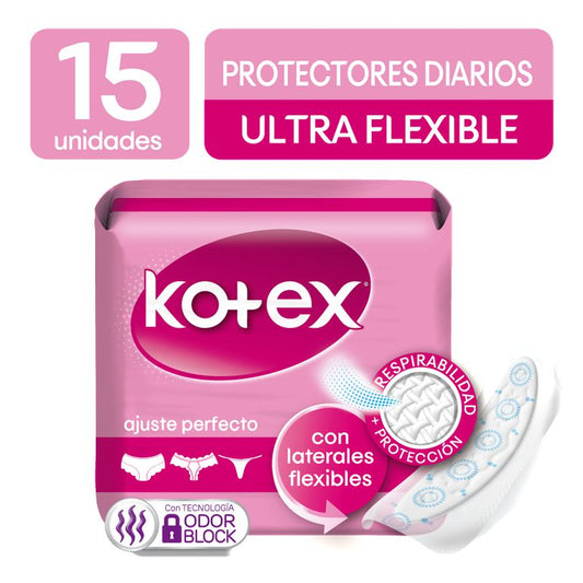 Protectores Higienicos Kotex Ultra Flexible 15 Unidades