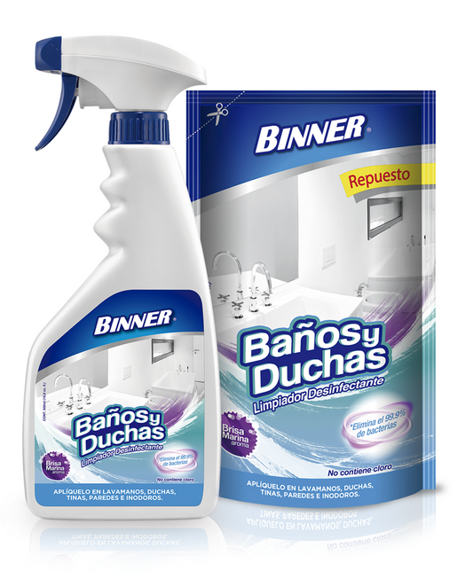 Limpiador Binner Baños y Duchas 500 ml + Repuesto Oferta