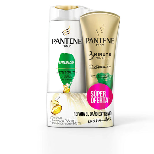 Shampoo Pantene 400 ml + Acondicionador 170 ml Restauracion Oferta