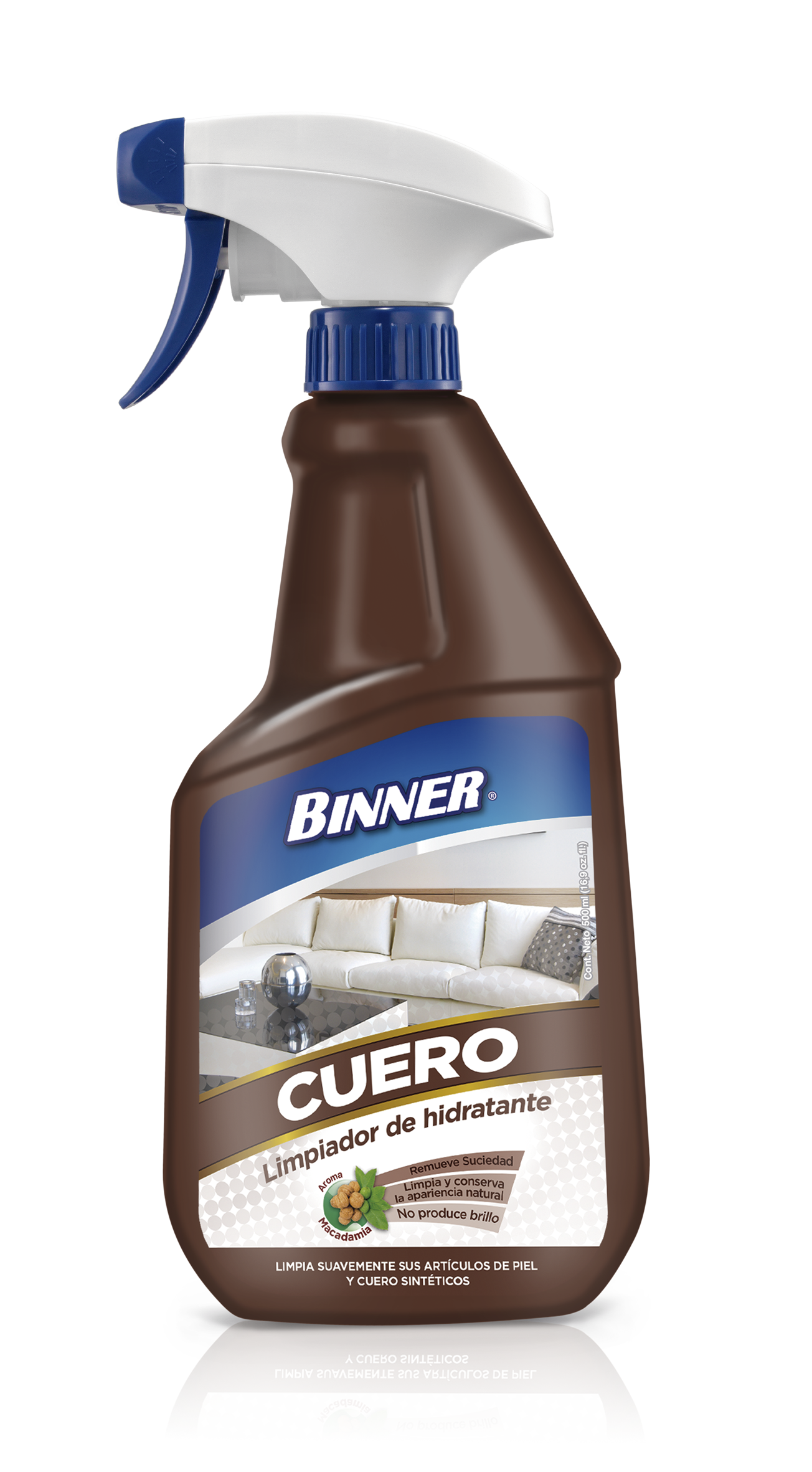 Limpiador Hidratante Binner Cuero 500 ml Pistola