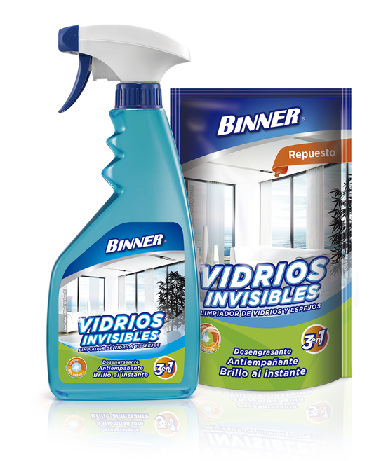 Limpiavidrios Binner 500 ml Spray + Limpiavidrios Binner 500 ml Doypack Oferta