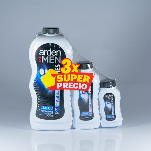 Talco Arden For Men 300 Gr + 85 Gr + 30 Gr 3 Unidades Oferta