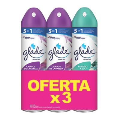 Ambientador Glade Aerosol 400 ml Lavanda + Plum 3 Unidades Oferta