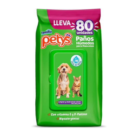 Paños Humedos petys 80 Unidades