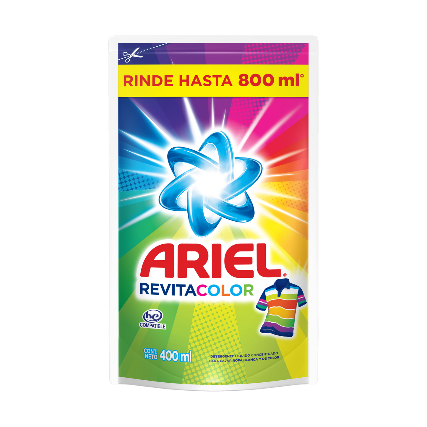 Detergente Liquido Ariel 400 ml Doypack Revita Color