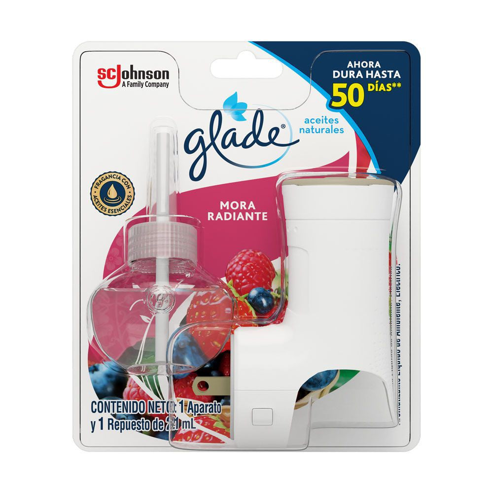 Ambientado Glade Electrico Alegria Mora Radiante + Aparato Oferta