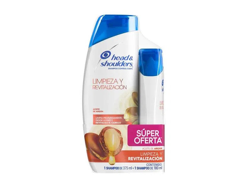 Shampoo Head Shouders 375 + 180 Limpieza y Revitalizacion Aceite De Argan oferta