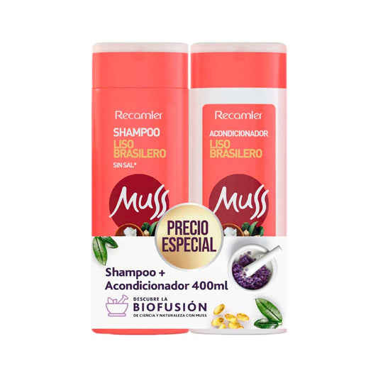 Shampoo Muss 400 ml + Acondicionador 400 ml Liso Brasilero