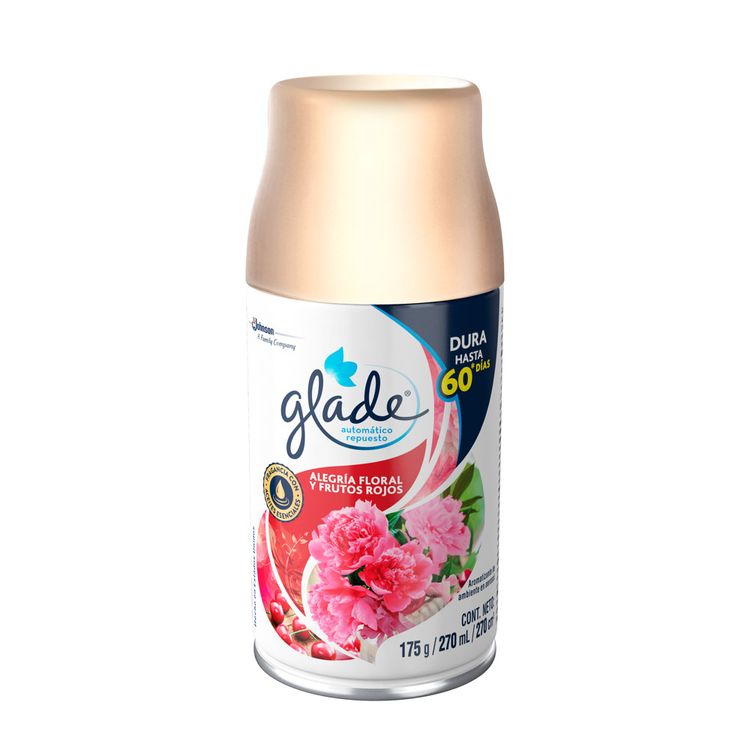 Ambientador Glade Automatico Repuesto x 270ml Alegria Floral y Frutos Rojos