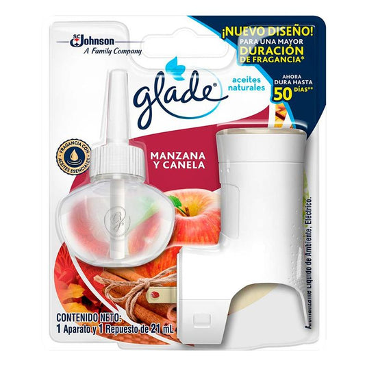 Ambientado Glade Electrico Manzana Canela + Aparato Oferta