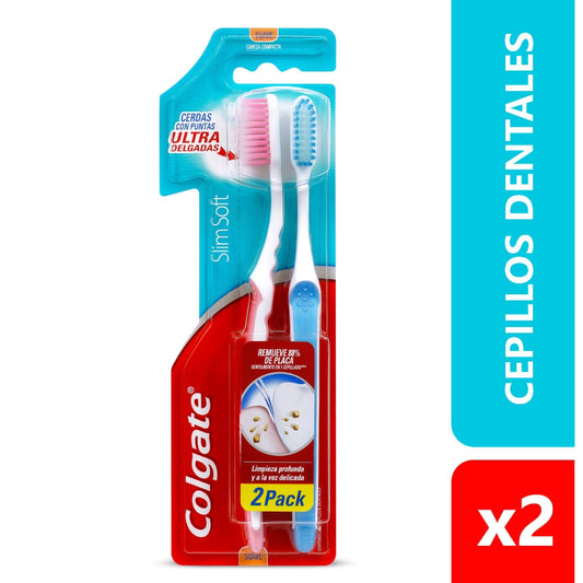 Cepillo Dental Colgate Slim Soft 2 Unidades Oferta