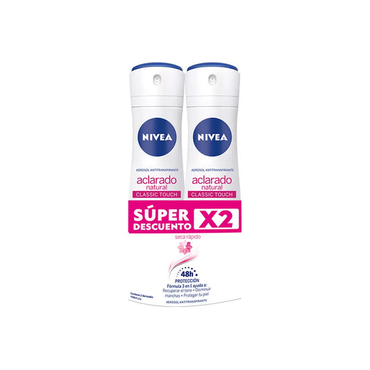 Desodorante Nivea Aerosol 150 ml 2 Unidades Aclarado Classic Touch Oferta