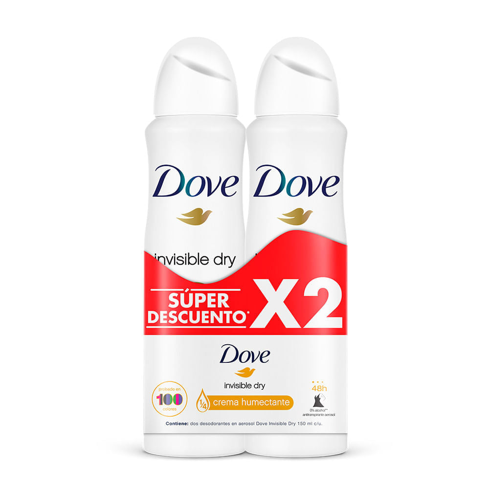 Desodorante Dove 150 ml 2 Unidades Invisible Dry Oferta