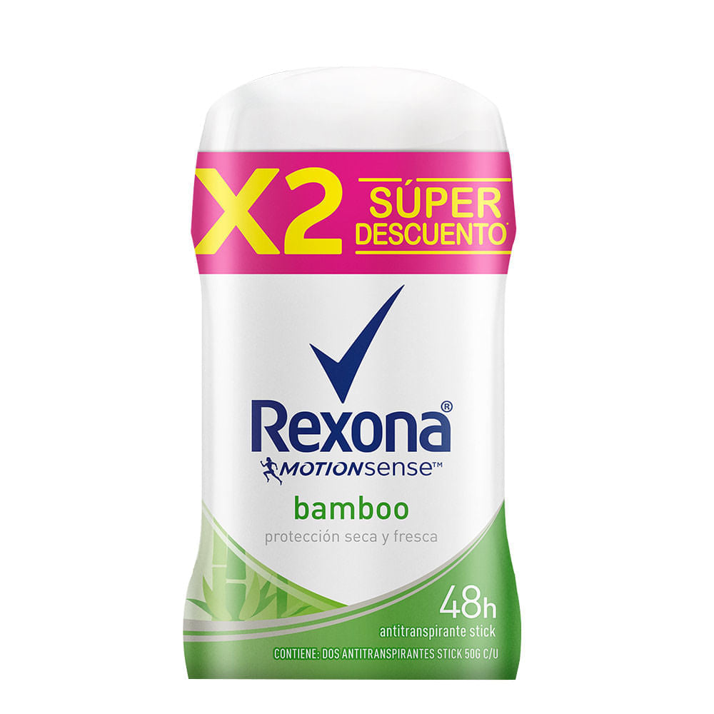 Desodorante Rexona Barra 50 gr 2 Unidades Bamboo Oferta