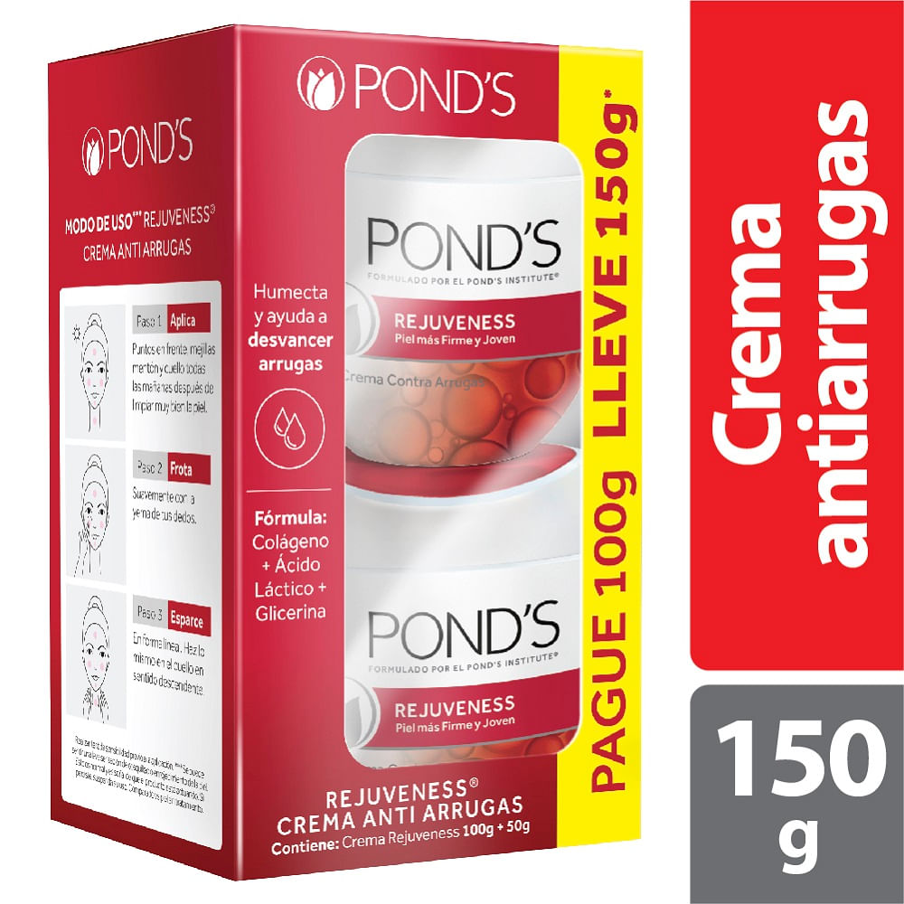 Crema Ponds 100 Gr Rejuveness + Crema Ponds 50 Gr Rejuveness Oferta