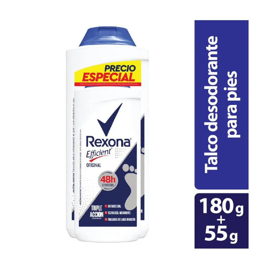 Talco Rexona Efficient 180 gr  + 55 gr Oferta