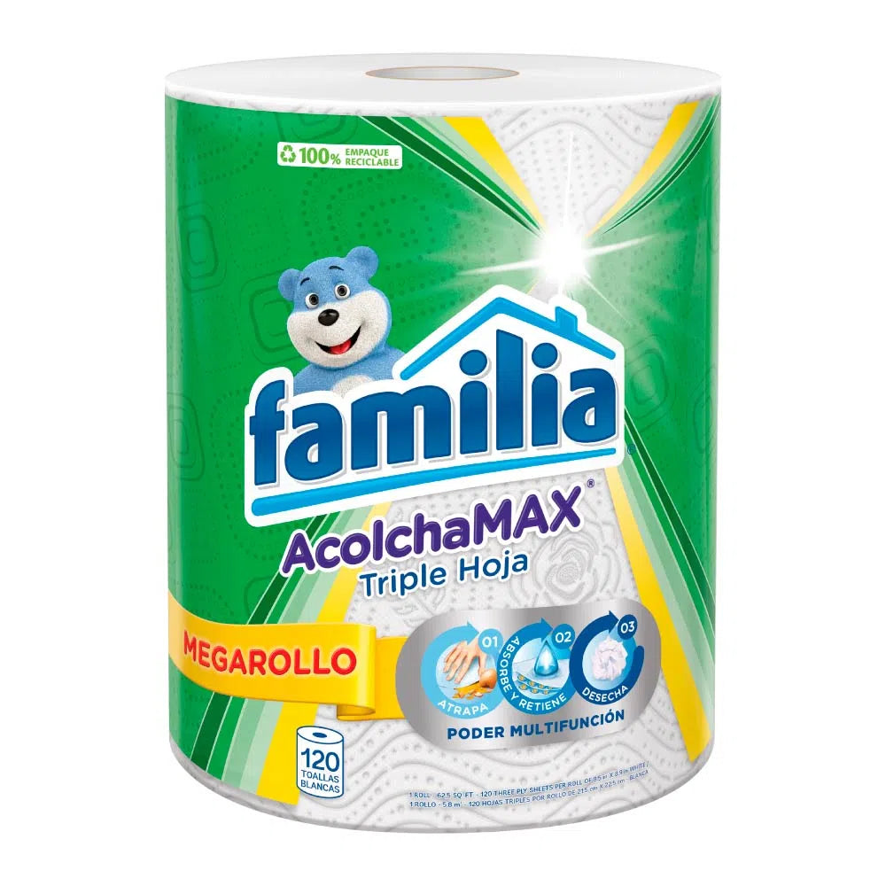 Toalla Cocina Familia Megarollo Blanca 120 Hojas