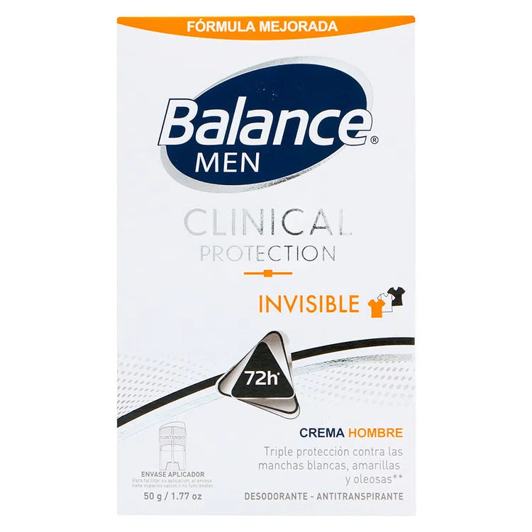 Desodorante Balance Clinical Crema Hombre 50 Gr Invisible