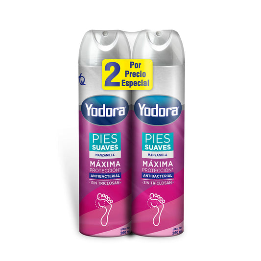 Talco Yodora Aerosol 260 ml 2 Unidades Pies Suaves Oferta