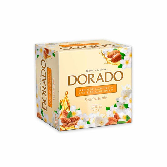 Jabon Dorado 110 gr 3 Unidades Aceite Jazmin y Almendras