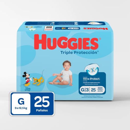 Pañal Huggies Etapa 3 Triple Proteccion 25 Unidades