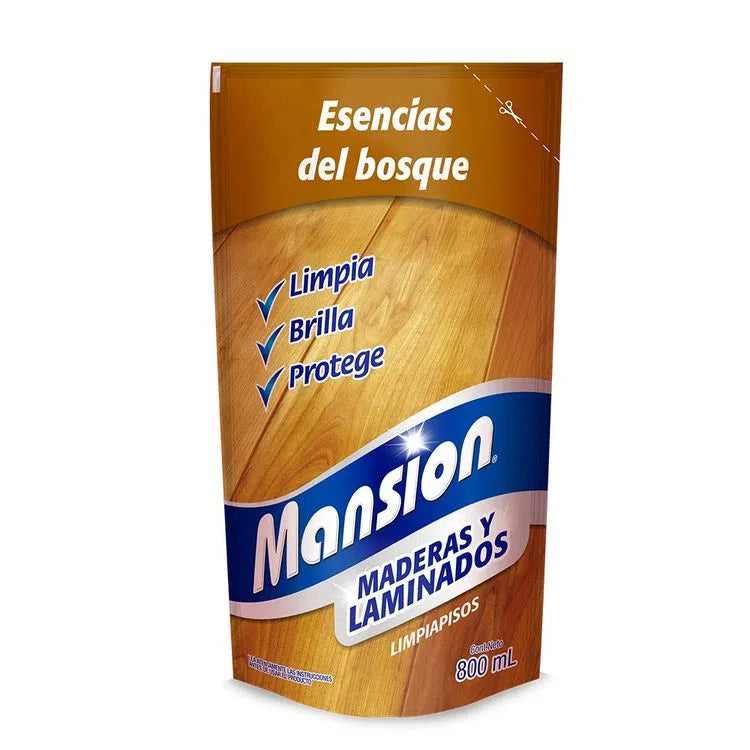 Limpiador Mansion Pisos Madera y Laminados 800ml Doypack Bosque