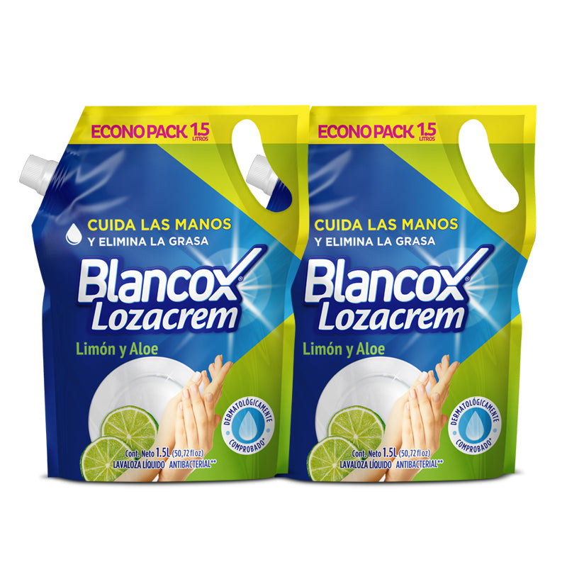 Lavaloza Liquido Blancox Lozacrem 1500 ml Doypack 2 Unidades Limon Y Aloe Oferta