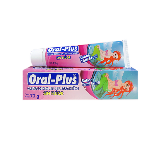 Crema Dental Oral Plus Niñas Sin Fluor Tutti Frutti 70 gr
