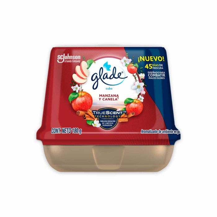 Ambientador Glade Cubo Gel 180 gr Manzana y Canela