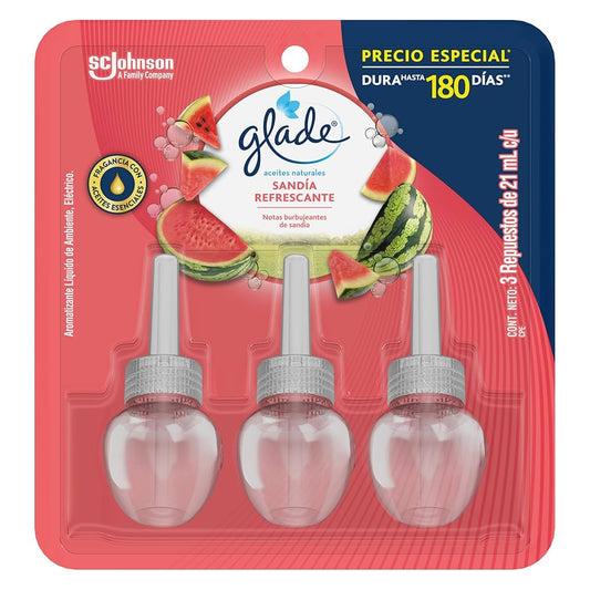 Ambientador Glade Electrico 3 Unidades Repuesto Sandia Edicion Limitada