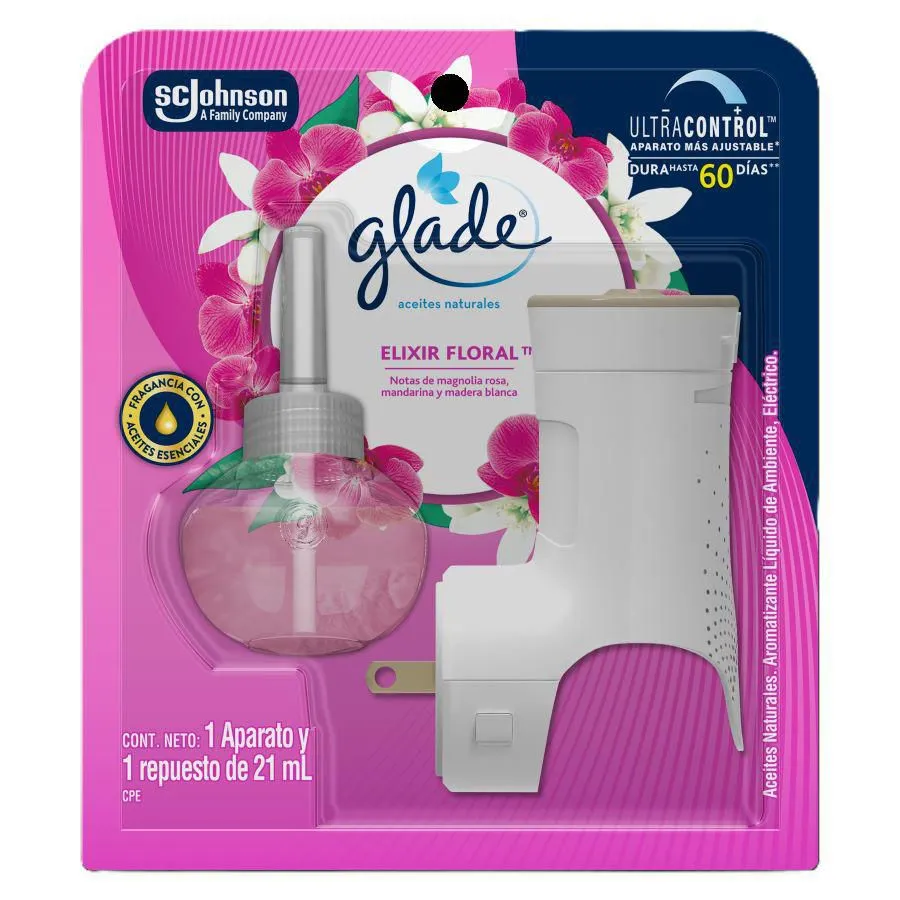 Ambientador Glade Electrico Elixir Floral 21ml+ Aparato Oferta