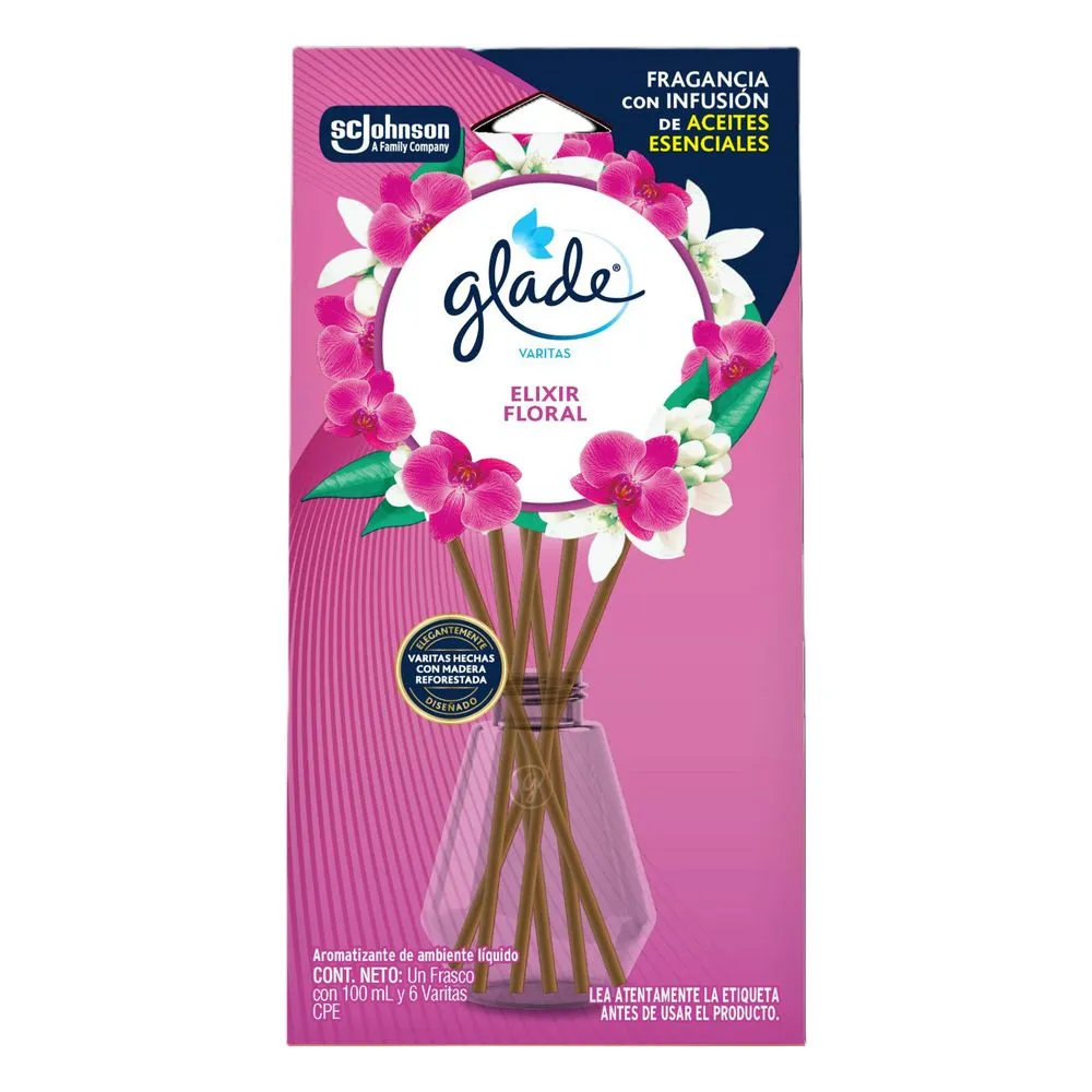 Ambientador Glade Varitas 100 ml Elixir Floral