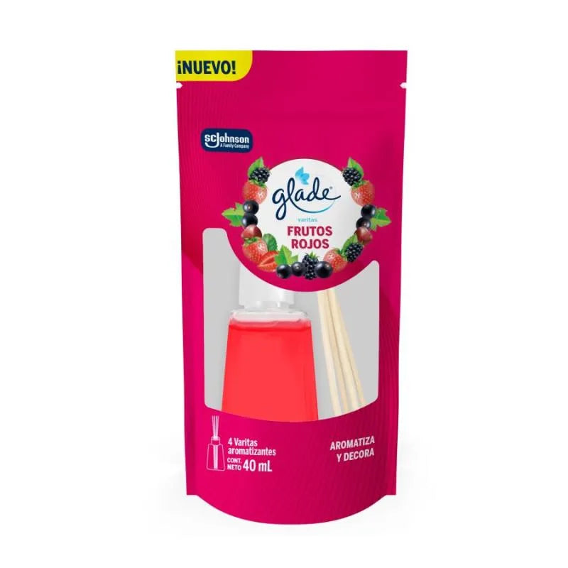 Ambientador Glade Varitas 60 ml Frutos Rojos