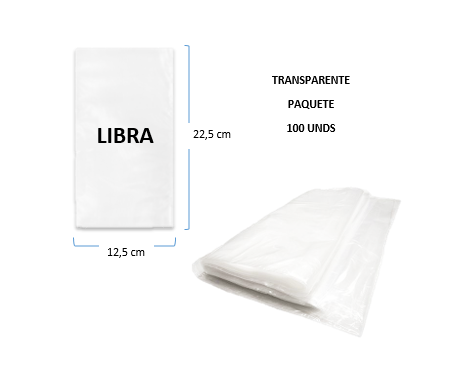 Bolsa Transparente Libra x 100